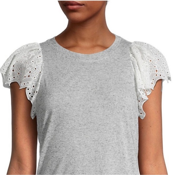Rebecca Taylor Tops - Rebecca Taylor Eyelet Sleeve Tee